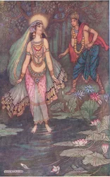 Shantanu se encuentra con la diosa Ganga